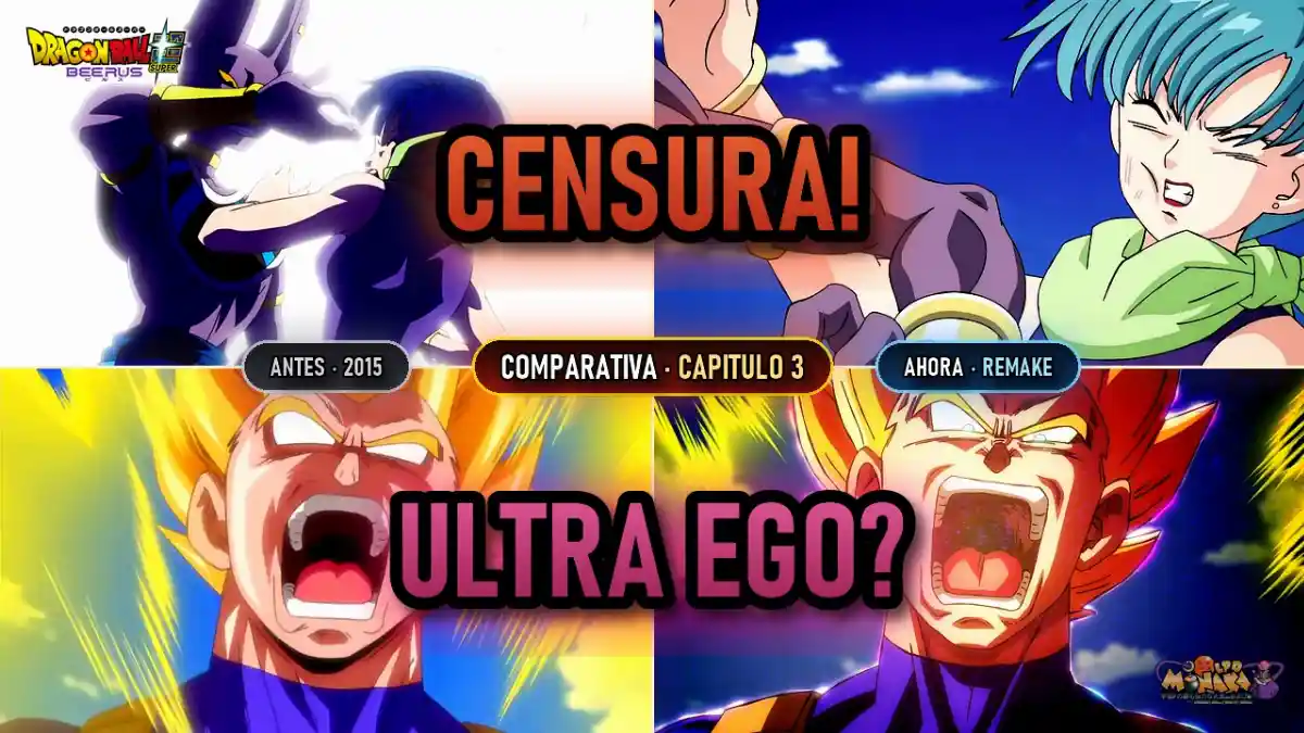 DBS Remake vs Original (cap 3) - ¿CENSURA y ULTRA EGO? (Comparacion ANIME / MANGA)